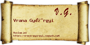 Vrana Györgyi névjegykártya